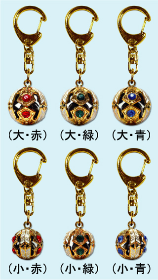 六石矢羽根鈴キーホルダー(金)
