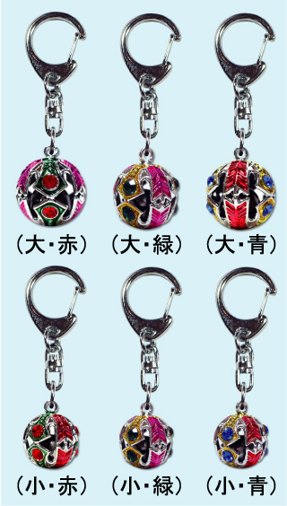 六石矢羽根鈴キーホルダー(銀)